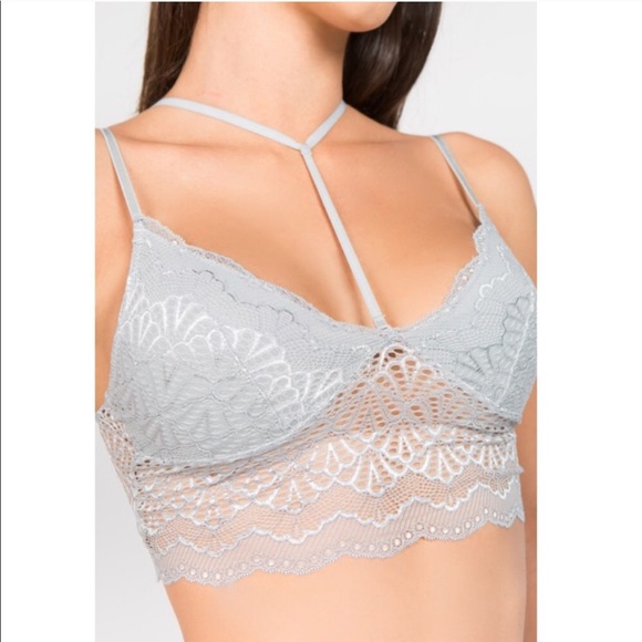 Mint Blue Lace Bralette Stylish Strap - Picture 3 of 5